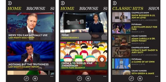 comedy central windows phone