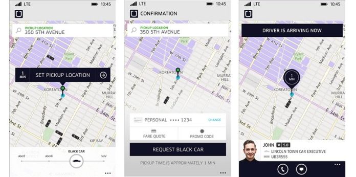 uber windows phone