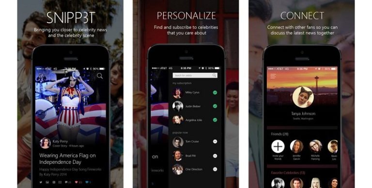 Microsoft’s SNIPP3T app for iOS let’s you keep track of your favorite celebrities
