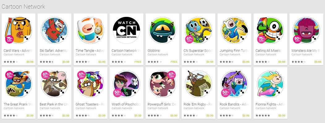 Cartoon Network games go on sale on the Play Store