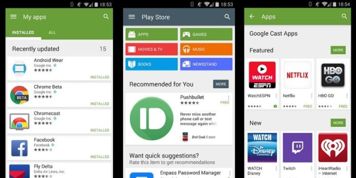new play store material design