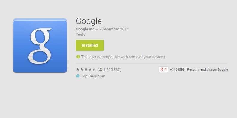 Google Search crosses 1 billion installs in the Play Store