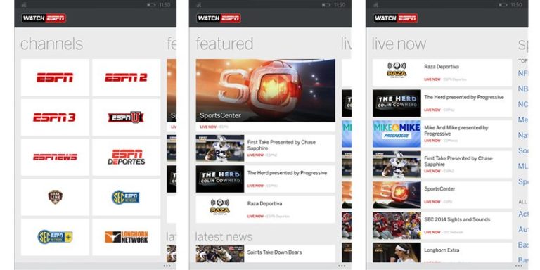 WatchESPN app lands on the Windows Phone Store