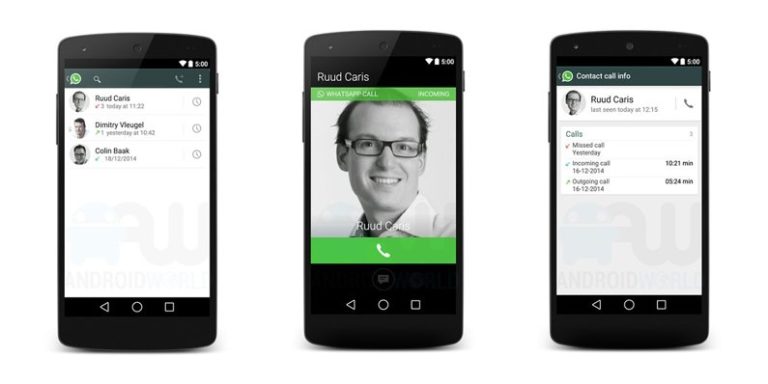 Screenshots of unreleased version of WhatsApp on Android show VoIP
