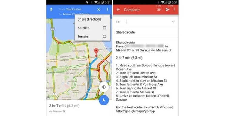 Google Maps for Android now allows you to share your location and directions